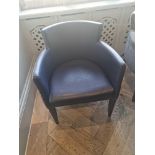 4 x Style Matters Brandon dining chair upholstered blue leather 65 x 50 x 80cm ( 1042 Bar )