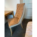 Target Curated tufted back upholstered tan desk chair modern fluted back chair on hardwood frame (