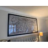 Elegant Clutter framed vitange map print 200cm ( Room 210) ( West Wing )