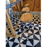 12 x Victoria Metal Bar Stool, Elm Wood Rustic 28 x 38x 74cm ( Cedar Pantry )