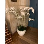 Campania style composite planter with artificial plant 54cm diameter ( Reception / Tudor )