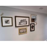 Wall Decorative Art curated by Elegant Clutter 5 x framed wall art lot as photographed ( Cor Art )