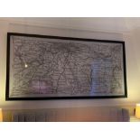 Elegant Clutter framed vitange map print 200cm ( Room 225) ( West Wing )