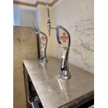 Stainless steel mobile bar counter with Peroni Nastro Azzuro branded beer taps complete with