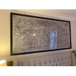 Elegant Clutter framed vitange map print 200cm ( Room 217) ( West Wing )