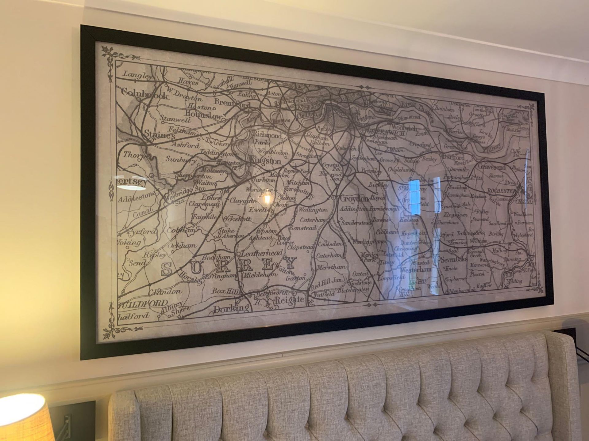 Elegant Clutter framed vitange map print 200cm ( Room 217) ( West Wing )