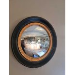 Convex accend mirror wood framed 53cm ( 1042 Bar )