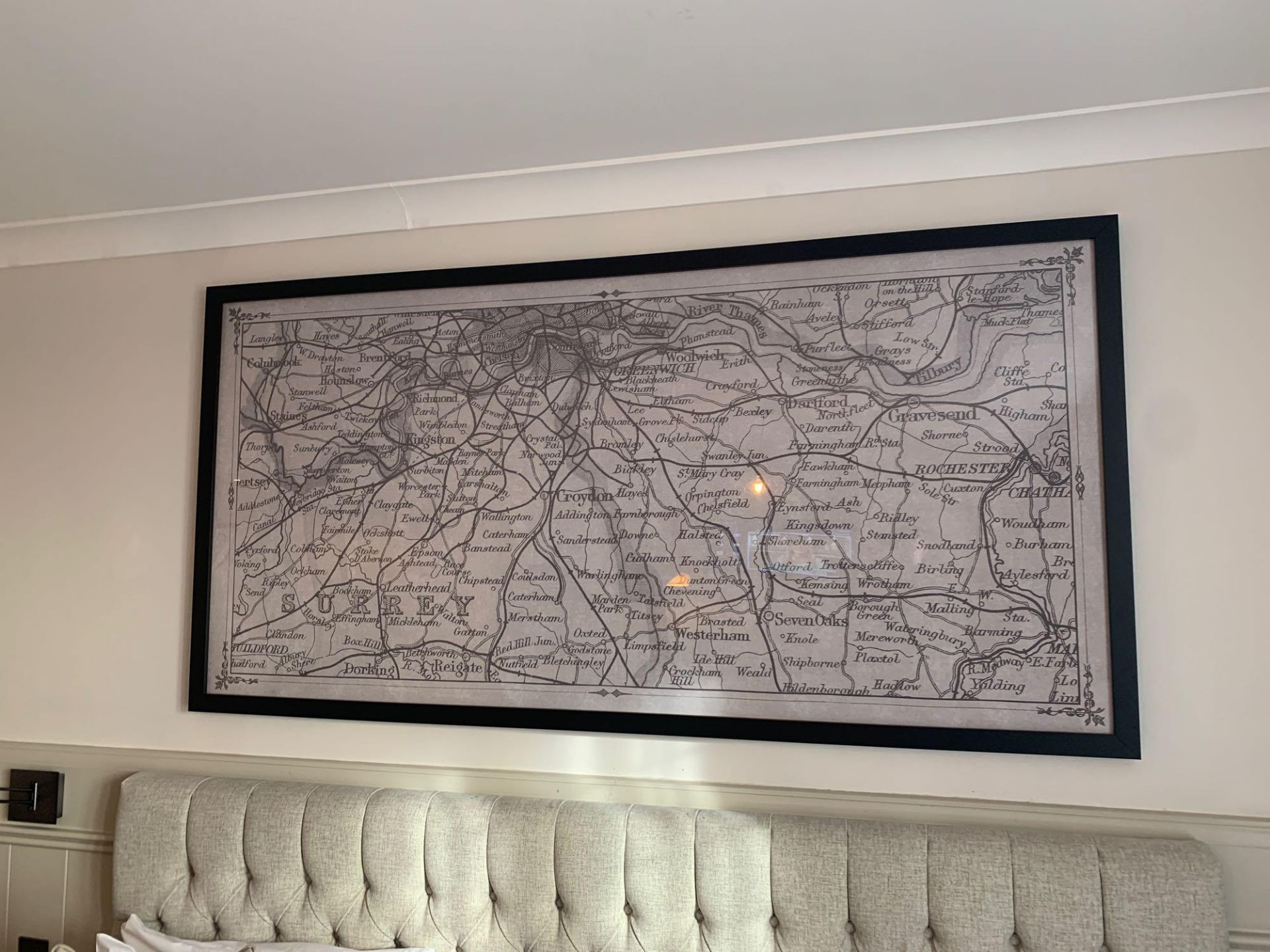 Elegant Clutter framed vitange map print ( Room 123) ( West Wing )