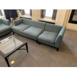 An upholstered fabric teal set of sofas classic design made contemporary 1 x 230cm three seater