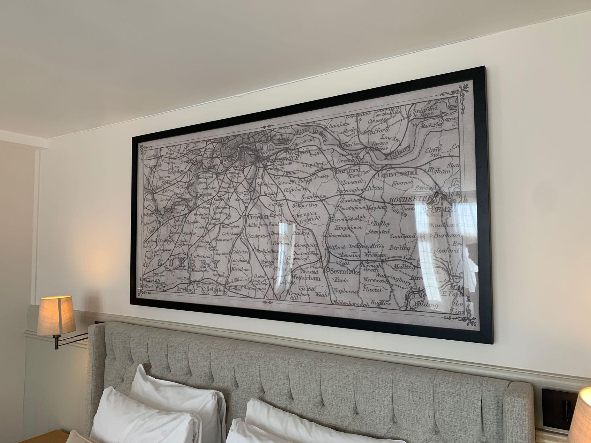 Elegant Clutter framed vitange map print ( Room 112) ( West Wing )