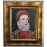 Framed Hand-Finished Oleograph Queen Elizabeth I Framed Portrait House Of Tudor 33 X 38cm Queen