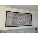 Elegant Clutter framed vitange map print ( Room 127) ( West Wing )