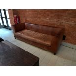 Leather upholstered sofa 230 x 87 x 82cm (Nb Water marked) ( Leisure Centre )