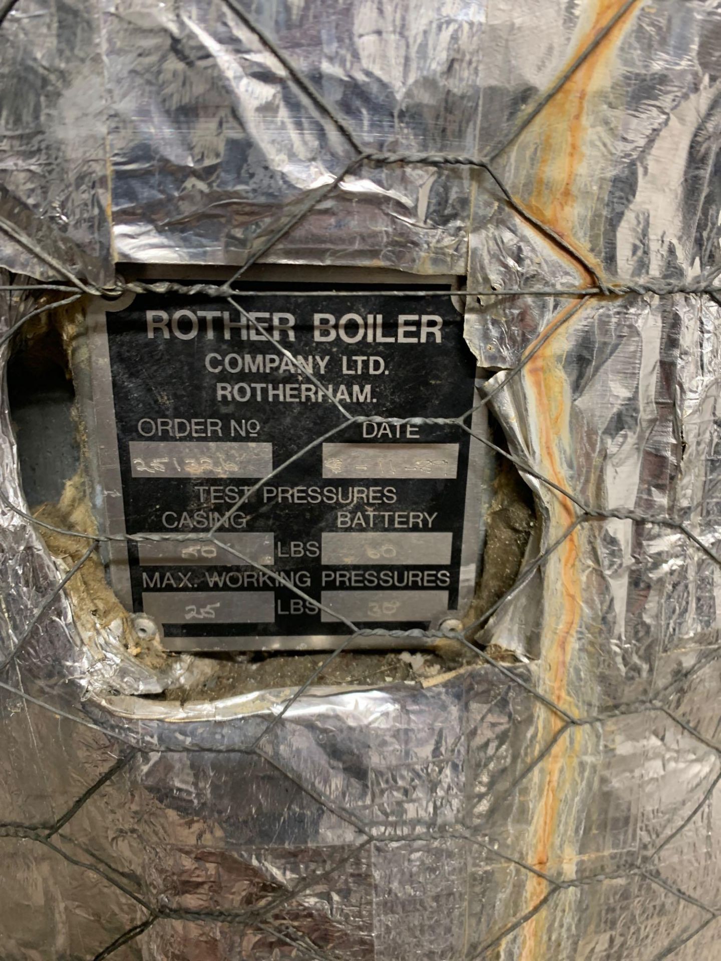 Rother Boiler Company Calorifier Installed Nov 1989. Serial Number 251356 ( Plant ) - Bild 2 aus 4