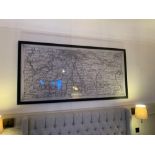 Elegant Clutter framed vitange map print 200cm ( Room 228) ( West Wing )