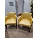 2 x Style Matters lounge chair upholstered gold pad and back with floral upholstered wrap 65 x 50