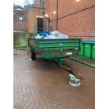 Green painted single axle trailer TLSTER London ( Unplated with extensive body corrossion) ( Grounds