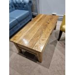 Oak laminated two drawer coffee table 120 x 60 x 40cm ( Recception Pantry Area )