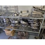 OEM - quantity of chafing dishes,, teapots, toaster and stands in store area ( Main Kitchen )