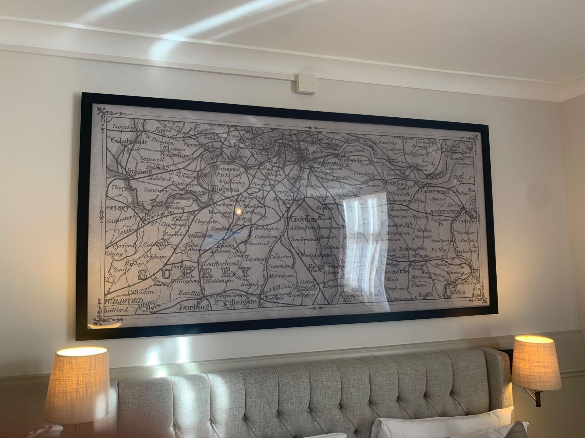 Elegant Clutter framed vitange map print (Room 128) ( West Wing )