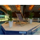 3 x Composite planters white with artifical plant 50 x 50 x 96cm ( Leisure Centre )