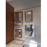 4 x various framed wall mirrors as photographed ( 1042 Bar )