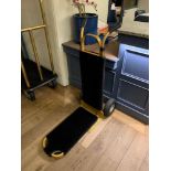Brass plated porters hand luggage truck with carpet ( Reception / Tudor )
