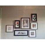 Elegant Clutter 7 x various framed wall print dectorations as photograhed ( 1042 Bar )