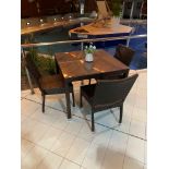 Oceans Design Square Woven Rattan Dining Table complete with 3 chairs 90 x 90 x 73cm ( Leisure