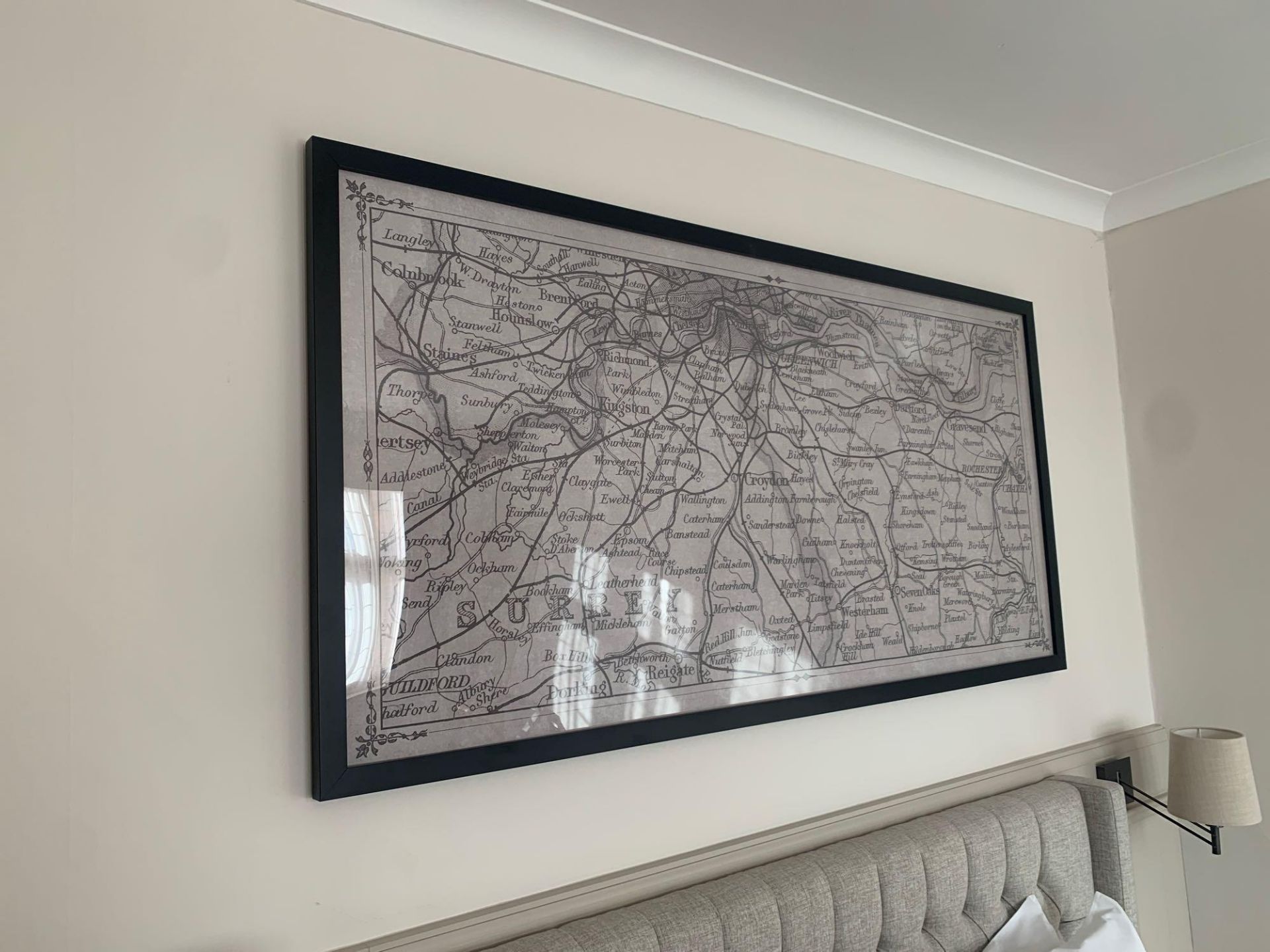 Elegant Clutter framed vitange map print ( Room 117) ( West Wing )