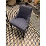 4 x Style Matters Lido blue upholstered dining chairs 57 x 42 x 87cm ( Orangery )