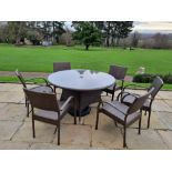 5 x rattan woven 133cm round gardent tables complete with 6 x chairs ( Garden )