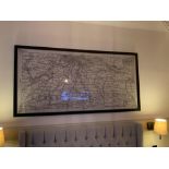 Elegant Clutter framed vitange map print 200cm ( Room 231) ( West Wing )