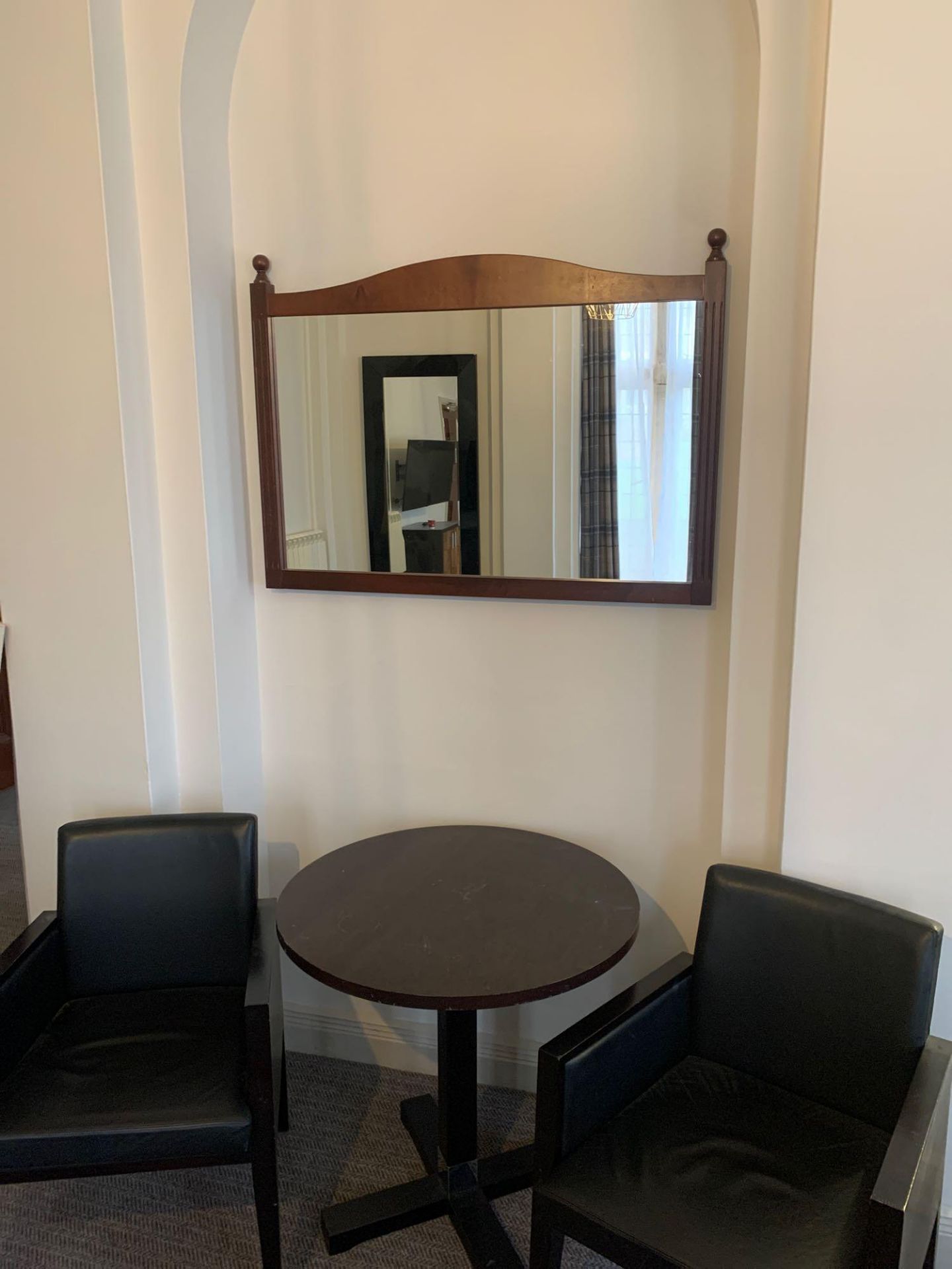 A mahogany stained dark brown wood frame mirror 110 cm wide Room LG20 ( East Wing ) - Bild 2 aus 2