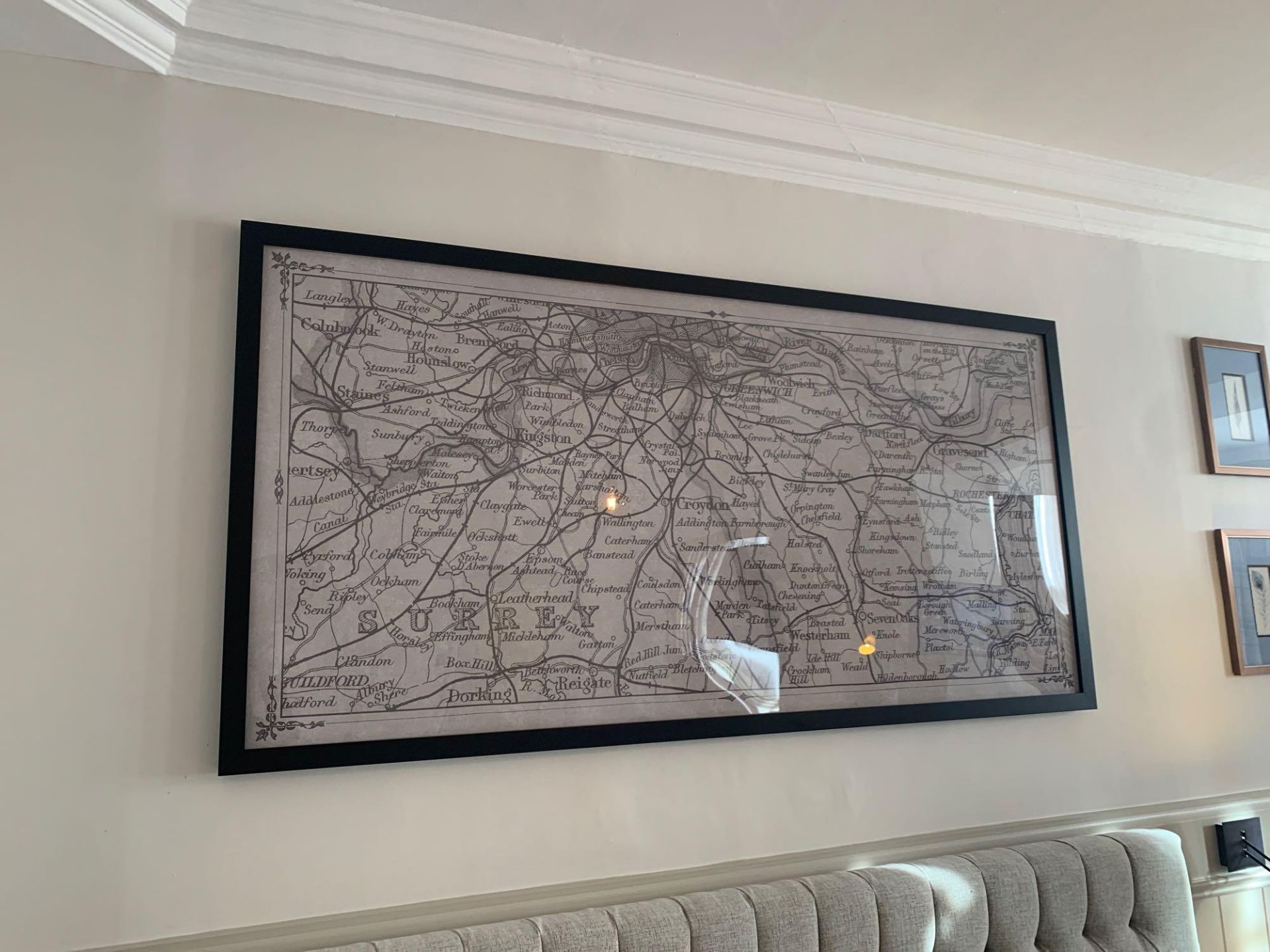 Elegant Clutter framed vitange map print ( Room 121) ( West Wing )