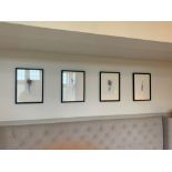4 x Elegant Clutter framed wall art Pluma ( Room 205) ( West Wing )