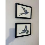 Elegant Clutter framed wall art depicting a dove and a swallow ( Room 207) ( West Wing )