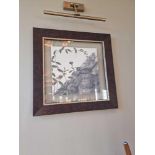 Elegant clutter framed print of game bird 60 x 60cm ( 1042 Restaurant )
