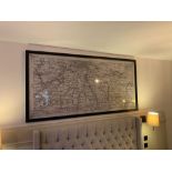 Elegant Clutter framed vitange map print 200cm ( Room 223) ( West Wing )