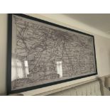 Elegant Clutter framed vitange map print 200cm ( Room 212) ( West Wing )