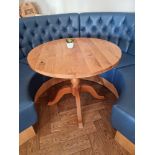 7 x Style Matters circular oak top dining table with Sandringham base 90 x 76cm ( 1042 Restaurant )