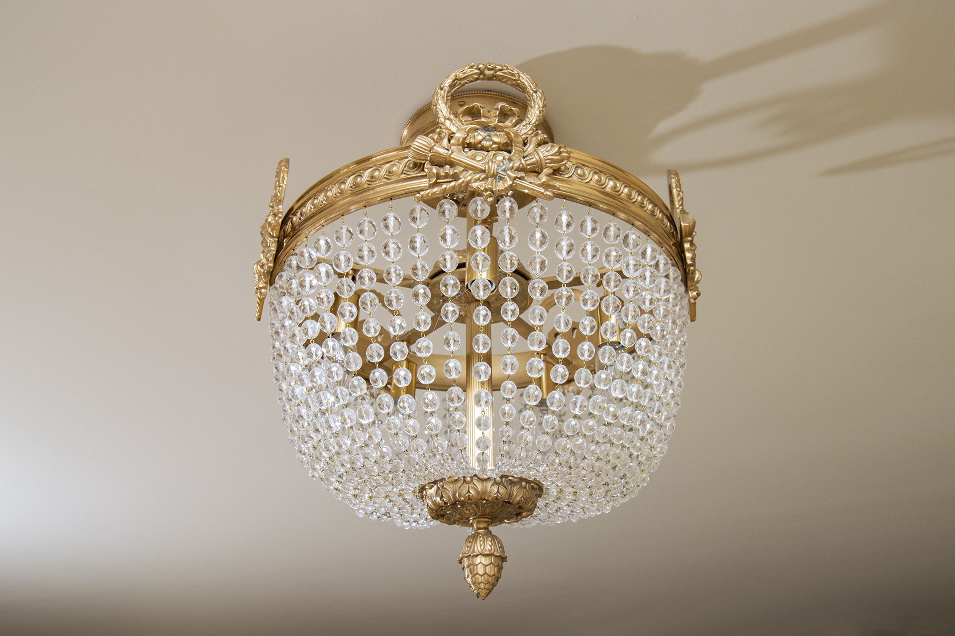 Christopher Hyde Empire crystal semi flush ceiling fitting on superbly cast solid brass frames - Image 2 of 4