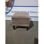 Grey Velour upholstered footstool 47 x 45 x 42cm ( The Beaumont London 26B)