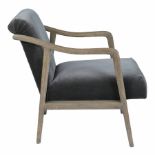 Alton chair-Velvet The Alton chair is a classic and sophisticated weathered wood and upholstered