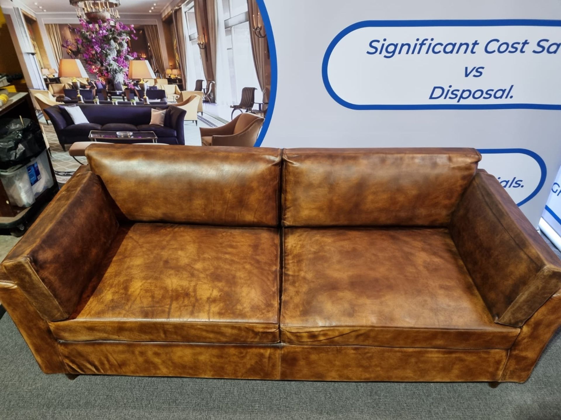 Colorado Leather Sofa in Antique Whisky top grain leather Packed with personality best describes the - Image 3 of 4