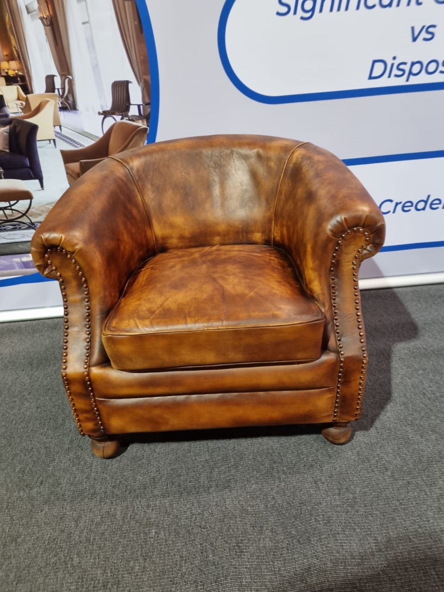 Club Chair Leather Antique Whisky A good looking and iconic piece of English furniture. Known the - Image 3 of 6