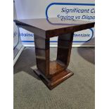 Burr Walnut art deco style side table 50 x 58 x 60cm ( The Beaumont London 20B)