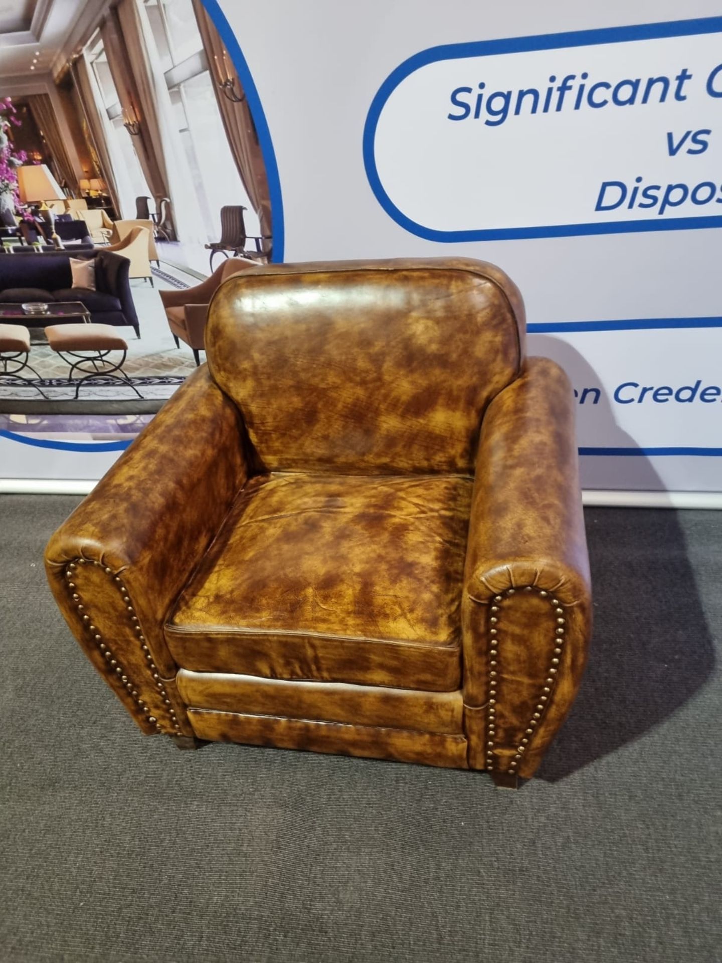 Balmoral leather armchair An instant classic, the Balmoral Vintage upholstered in Tabac 100% Leather - Image 2 of 3