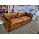 Colorado Leather Sofa in Antique Whisky top grain leather Packed with personality best describes the