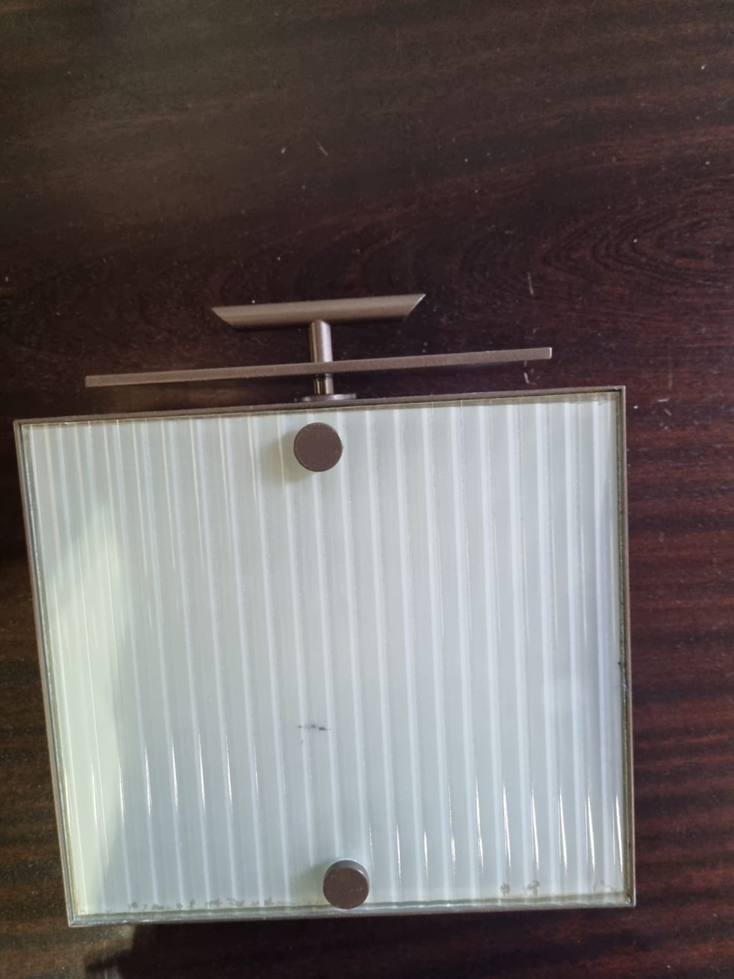 Bronze wall light frosted glass panel 25 x 11 x 23cm ( The Beaumont London 59B) - Image 2 of 3
